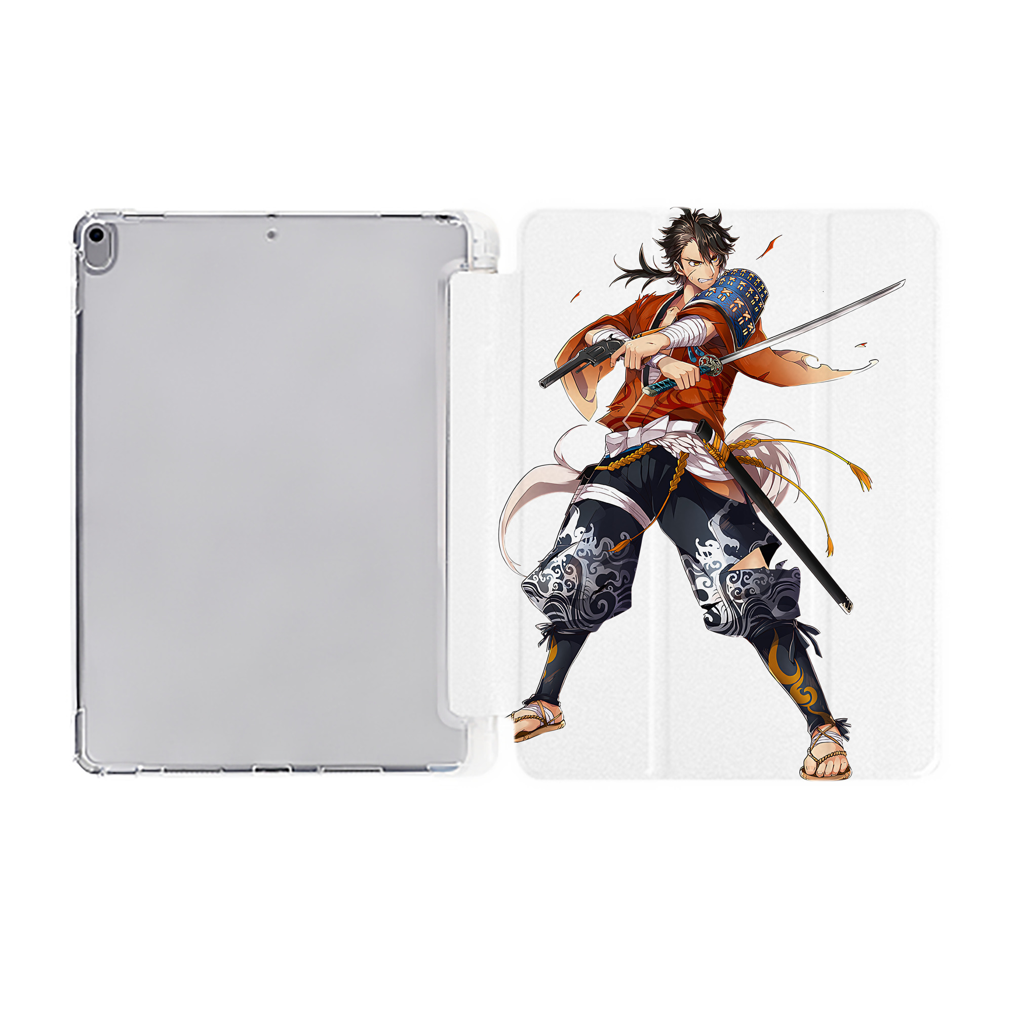 （画像用） 刀剣乱舞 Touken Ranbu IPad ケース ペン収納付き 三つ折りスタンド PUレザー×シリコン 対応機種9.5/10.5/10.9インチ